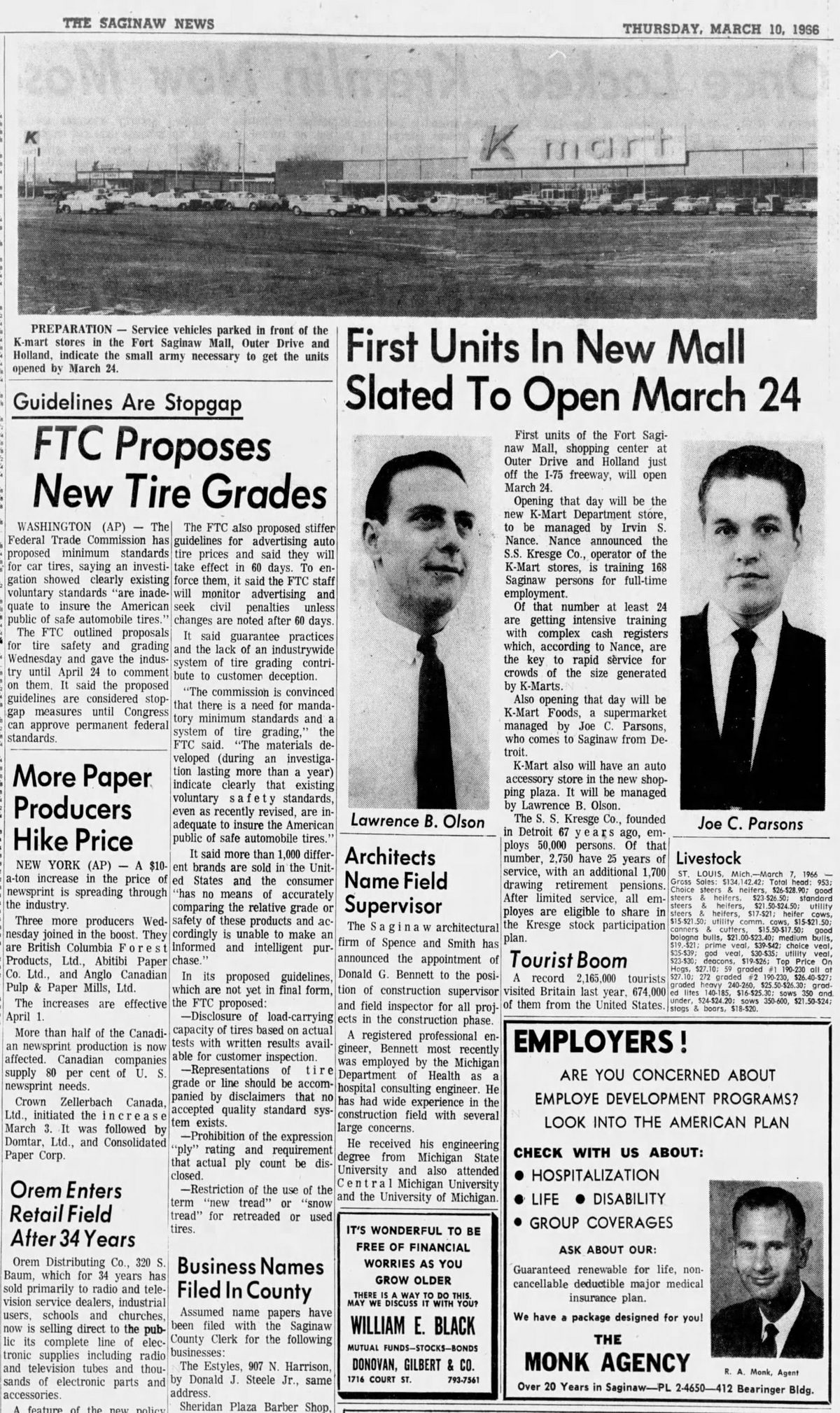 Fort Saginaw Mall - Mar 10 1966 Article (newer photo)